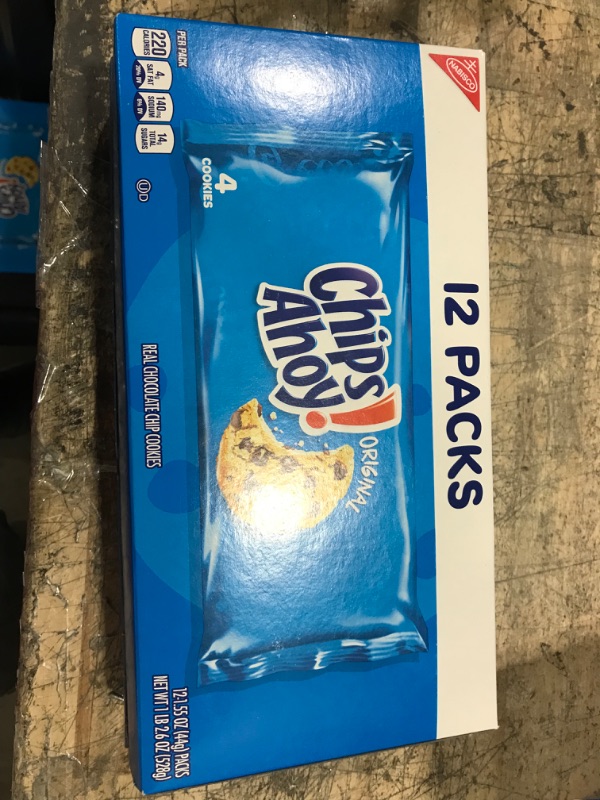 Photo 1 of Chips Ahoy! Cookies, Original, 12 Pack - 12 pack, 1.55 oz packs