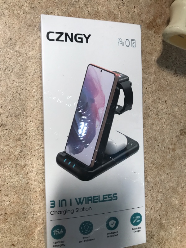Photo 1 of 3 in 1 wireless charging station for i phone 