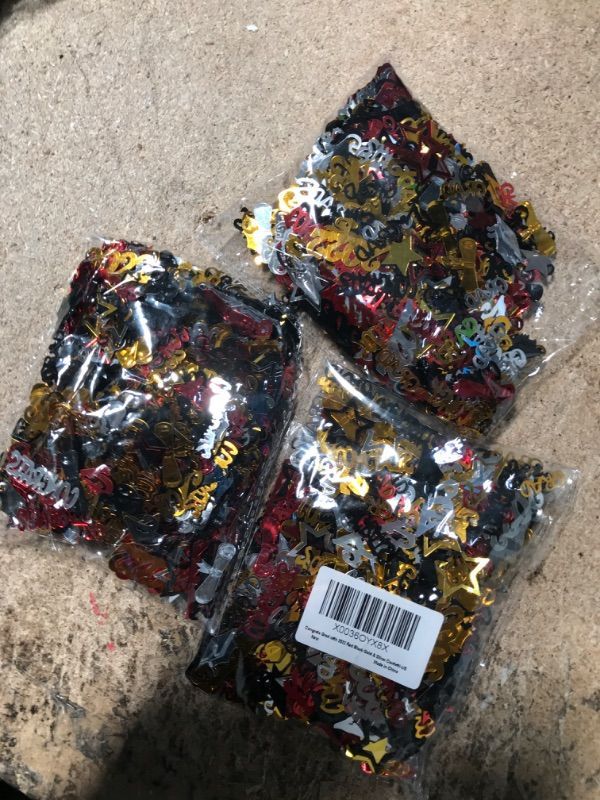 Photo 1 of Congrats Grad 2022 red black and gold glitter 3 pack 