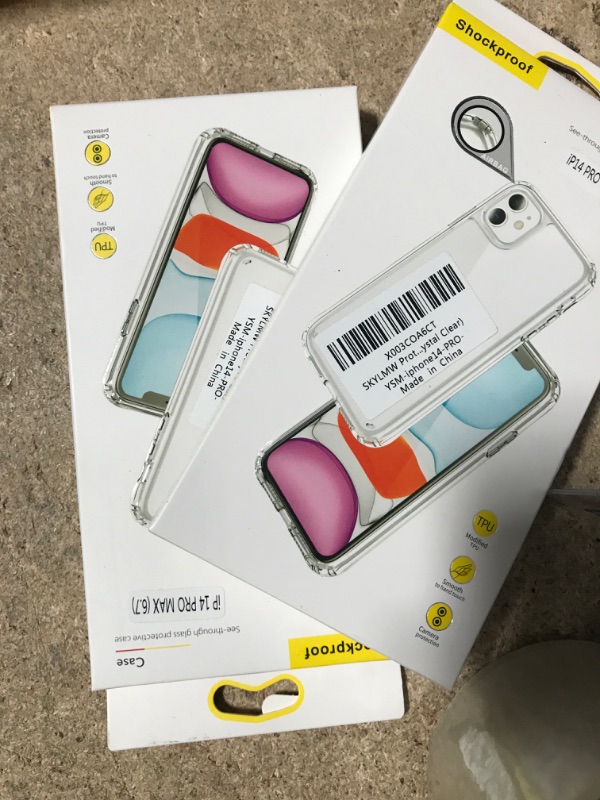 Photo 2 of SKYLMW [3 in 1] for iPhone 14 Pro Max Phone Case 6.7" [Military Grade][Never Yellow][2 Camera Lens Protectors] Clear iPhone 14 Pro Max Case 2 pack 