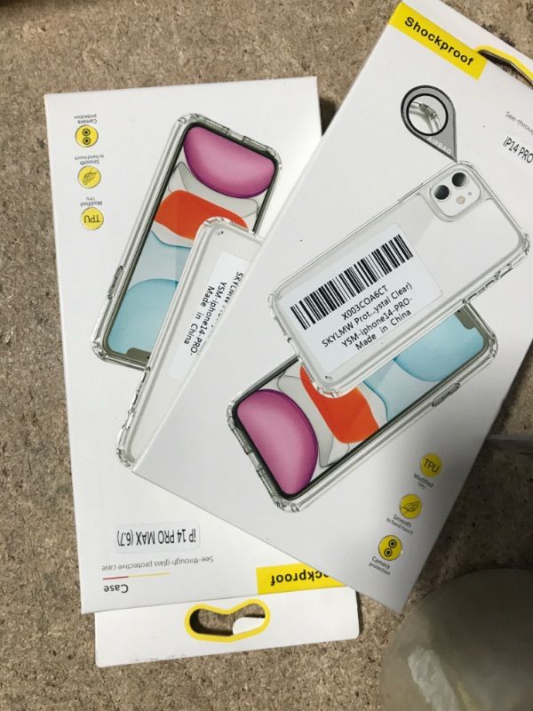 Photo 1 of SKYLMW [3 in 1] for iPhone 14 Pro Max Phone Case 6.7" [Military Grade][Never Yellow][2 Camera Lens Protectors] Clear iPhone 14 Pro Max Case 2 pack 