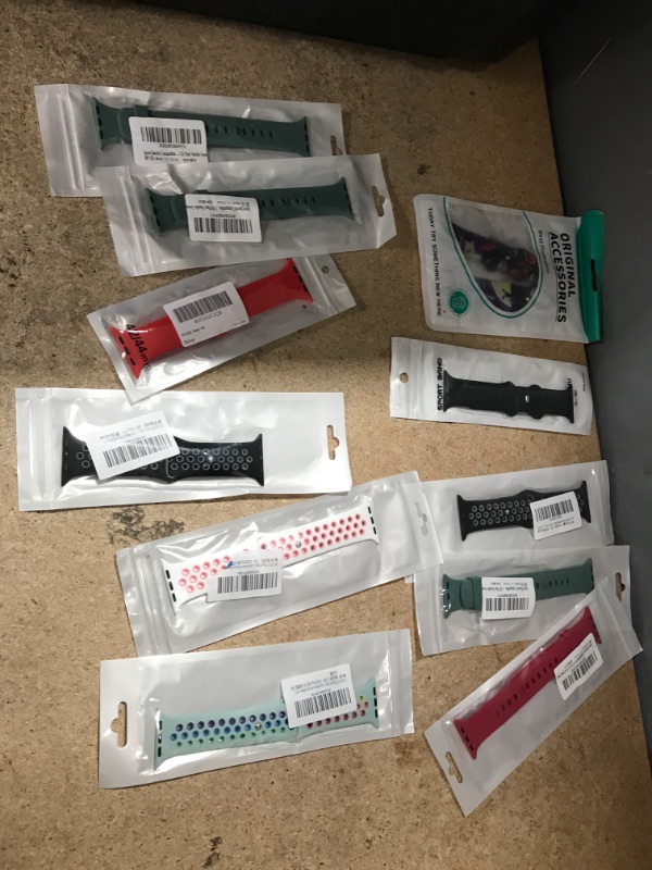 Photo 1 of 11 pack assorted rubber apple watch band bundle *assorted sizes and colors*
