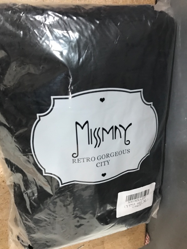 Photo 1 of MISSMAY Women's Vintage Floral Lace Short Sleeve Boat Neck Cocktail Party Swing Dress X-Large Black