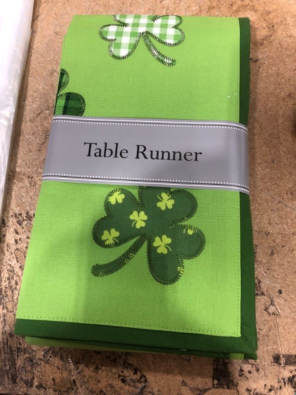 Photo 1 of DII St. Patrick's Day Collection Tabletop, Reversible Table Runner, 14x108, Lucky Day Lucky Day Reversible Table Runner, 14x108"
