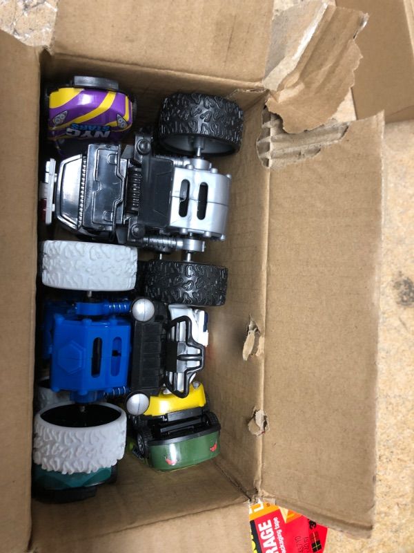 Photo 1 of 6 Pack Friction Powered Toys Push Cars for Kids Boys Girls,2 Pack 4wheel Drive Police Trucks Double-Directions Inertia Pull Back Vehicle Set,4 Pack Mini Alloy Race car