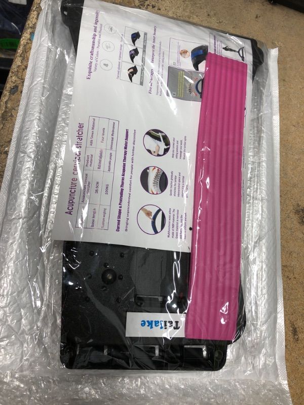 Photo 1 of YOKYAK Gift for Her Back Cracker Device, Back Stretcher for Pain Relief for Lady, 4 Levels Adjustable Stretching Equipment,Lower Back Massager,Stretcher, Back Posture Corrector (Black/Pink)