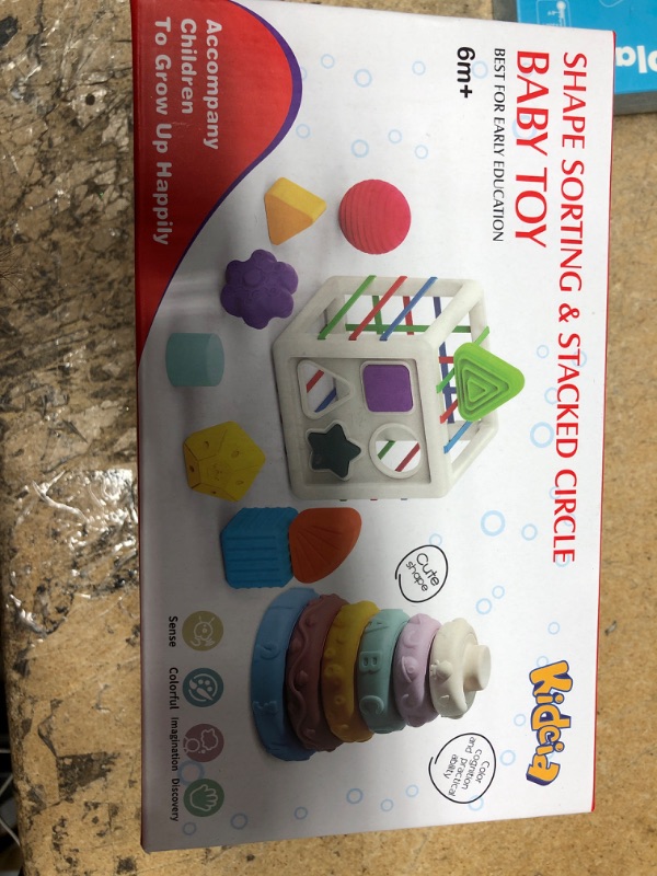 Photo 1 of Kidcia 2 in 1 Baby Toys 6-12-18 Months, Montessori Toys for 1 Year Old, Shape Sorter Learning Toys with 10 Pcs Sensory Blocks, Stacking Toys for Toddlers 1-3, Boy Girl Gifts for Birthday Christmas