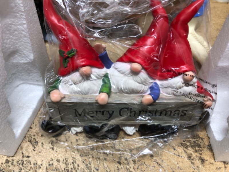 Photo 1 of Christmas Gnome Statue Home Decoration Three Gnome Figurines Indoor Xmas Decorative