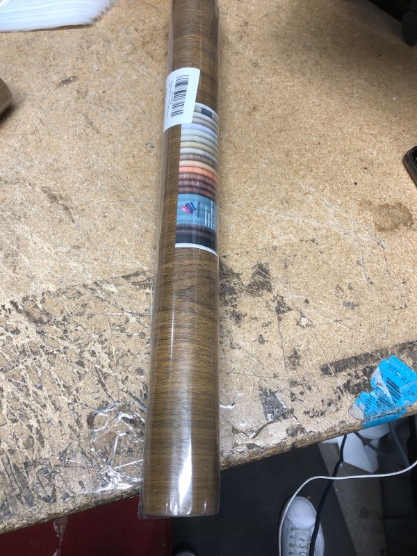 Photo 1 of Abyssaly Distressed Brown Wood Wallpaper Wood Peel and Stick Wallpaper Wood Grain Wallpaper Vintage Stick on Wallpaper for Cabinets Furniture 17.7 in x 196 in 17.71In X 196 In