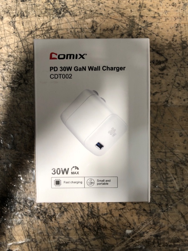 Photo 2 of 30W USB C Charger, Comix Foldable Fast Charger Adapter, Super Mini GaN Charger PD3.0 PPS Power Adapter Compatible with iPad Pro, MacBook Air, Galaxy S22/ S21, Pixel 6 Pro/6, 3.3ft USB C to USB C Cable