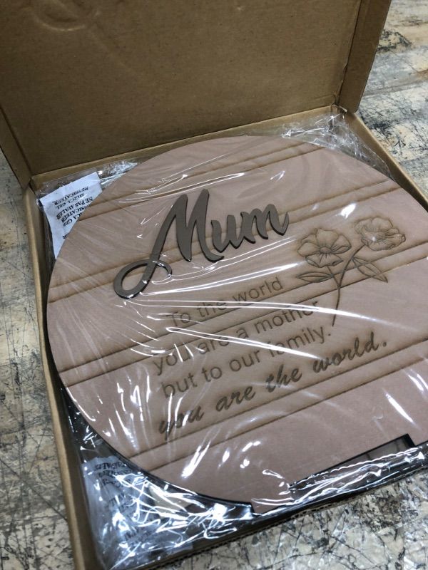 Photo 1 of Super Holiday Mather Day Gift Plaques, Mothers Day Gifts for Mom, 3PCS Wooden Retro Table Top Great Mom Sign Decor, for Birthday Holiday Farmhouse Home Indoor Decorations-Brown.