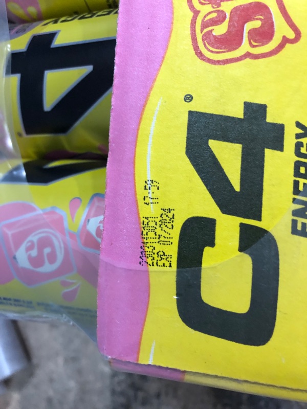Photo 1 of Cellucor C4 Energy Drink, STARBURST Strawberry, Carbonated Sugar Free Pre Workout Performance Drink with no Artificial Colors or Dyes, Pack of 12 Starburst Strawberry 16 Fl Oz (Pack of 12)