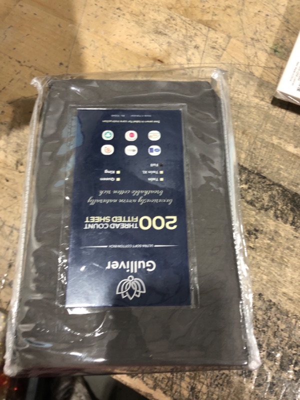 Photo 1 of Cotton Rich Full Percale Fitted Sheet- Charcoal Fitted Sheet- 1 Piece- Oeko Tex Certified- Breathable Cool - Luxury Finish- Fits Upto 15" Deep Mattress Pockets- Environment Friendly Full Charcoal