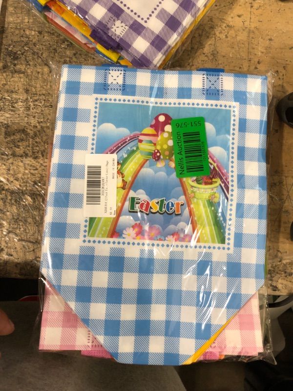 Photo 1 of XIHUIM 12 Pack Easter Gift Bags for Kids Easter Basket Reusable Treat Bags Non-woven Easter Bags with Handles Personalized Easter Party Bags Bunny Egg Gnome Tote Bag for Egg Hunt Games Candy Bags