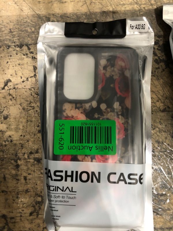 Photo 1 of Fotosuncy Samsung A33 5G Case with Screen Protector and Cleaning Cloth, Hybrid Dual Layer Drop Protection Armor Protective Case for Girls and Women Flowers Black