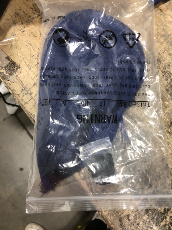 Photo 1 of ANOGOL Hair Cap+Xiangling Wig For Gemshin Impact Cosplay Navy Blue Wigs Anime Cosplay Wigs Short Bob Synthetic Hair With Bangs Fringe Hairstyles for Halloween Party