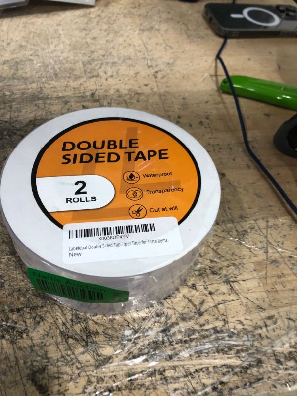 Photo 1 of Labelebal Double Sided Tape Heavy Duty, Total 33 FT Double Sided Mounting Tape,Extra Large Reusable Strong Sticky Adhesive Tape for Walls Removable Waterproof (Pack of 2) 33 Feet