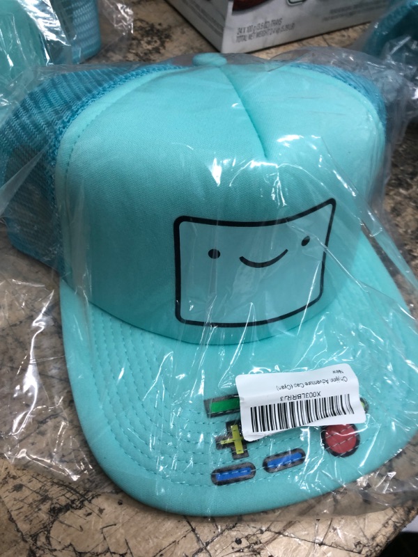 Photo 1 of Ohjijinn Anime Trucker Hat Baseball Caps, Unisex Anime Hat Adjustable Outdoor Mesh Snapback Hat for Men Women Cyan