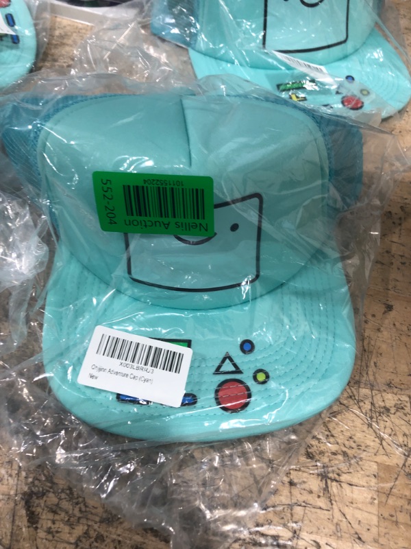 Photo 1 of Ohjijinn Anime Trucker Hat Baseball Caps, Unisex Anime Hat Adjustable Outdoor Mesh Snapback Hat for Men Women Cyan