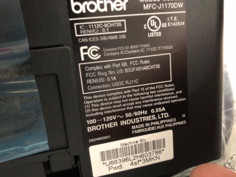 Photo 2 of Brother MFC-J1170DW Wireless Color Inkjet All-in-One Printer with Mobile Device Printing, NFC, Cloud Printing & Scanning, Refresh Subscription and Amazon Dash Replenishment Ready