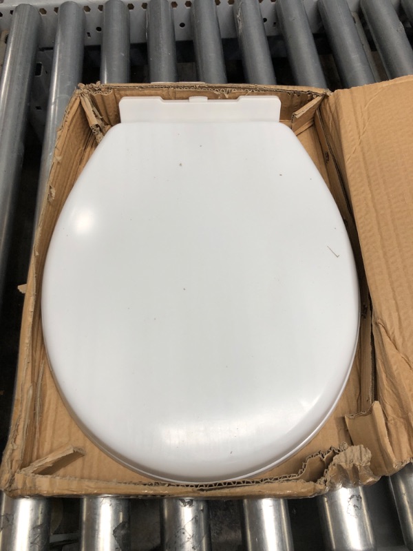 Photo 1 of Miibox Removable Round Bowl Matte White Toilet Seat, with Nonslip Grip-Tight Never Loosen Bumpers Prevent Shifting, No Slamming Slow and Quiet-Close Seat, Quick Release for Easy Cleaning 1- Pack Round-Cotton White