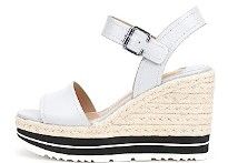 Photo 1 of ALLASWISH Women's Wedge Sandals Espadrilles Platform Wedge Open Toe Ankle Strap Sandal Shoes
White 7.5