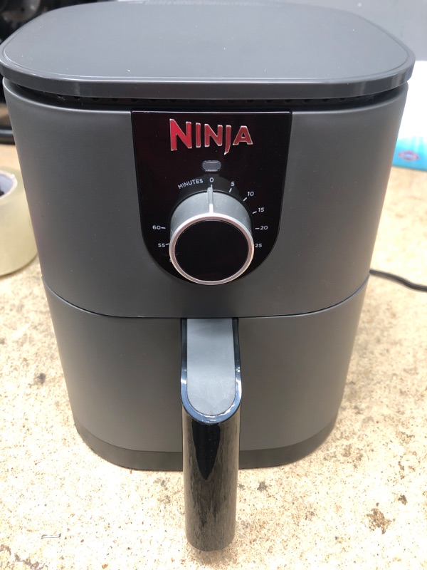 Photo 2 of *** POWERS ON *** Ninja AF080 Mini Air Fryer, 2 Quarts Capacity, Compact, Nonstick, with Quick Set Timer, Grey