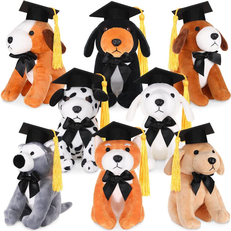 Photo 1 of 8-Piece Plush Pet Set - 5" Assorted Stuffed Animals, Bulk Small Toys for Kids, Classroom & Animal Themed Party Decorations (Bachelor Dog)