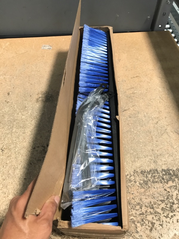 Photo 2 of 24 inches Push Broom Outdoor for Deck Driveway Garage Yard Patio Concrete Floor Cleaning-Blue 24 inches Heavy duty