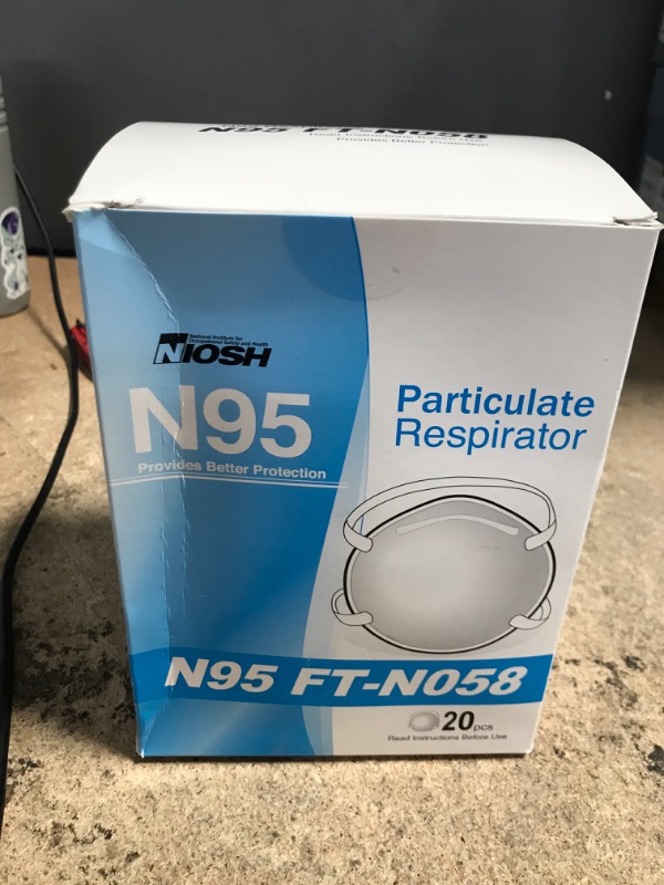 Photo 2 of FANGTIAN N95 Respirator NIOSH Certified N95 Particulate Respirators Face Mask (Pack of 20, Size M/L), White & 3M Personal Protective Equipment 8210 Particulate Respirator, N95, Pack of 20