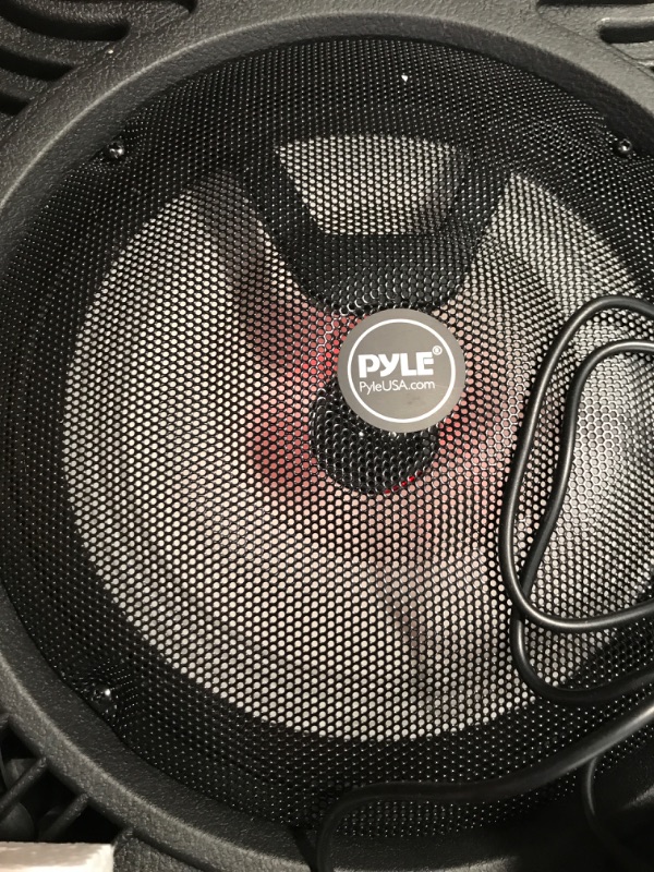 Photo 3 of 400W Portable Bluetooth PA Loudspeaker - 8” Subwoofer System, 4 Ohm/55-20kHz, USB/MP3/FM Radio/ ¼ Mic Inputs, Multi-Color LED Lights, Built-in Rechargeable Battery w/ Remote Control - Pyle PPHP844B