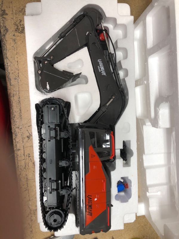 Photo 3 of (PARTS ONLY)LAEGENDARY RC Excavator - Remote Control Excavator - Electric, Hobby-Grade Construction Vehicles - 1:14 Scale, Black - Red