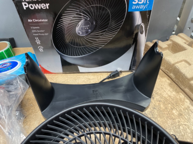 Photo 3 of **DAMAGED**
Honeywell HT-908 TurboForce Room Air Circulator Fan, Medium, Black –Quiet Personal Fanfor Home or Office, 3 Speeds and 90 Degree Pivoting Head