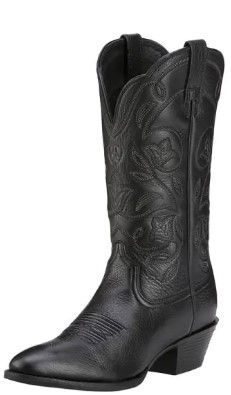 Photo 1 of SIZE 9.5****Womens Ariat Heritage R Toe Western Boot - BLACK DEERTAN