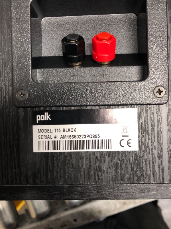 Photo 3 of WAS NOT ABLE TO TEST****Polk Audio T15 Bookshelf Speakers Pair Black