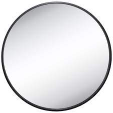 Photo 1 of 29 1/2 inch***Black Circle Wall Mirror 30 Inch Black Round Wall Mirror for Entryways, Washrooms, Living Rooms - Metal Black Round Mirror for Wall, Vanity Mirror Large Circle Wall Mirror