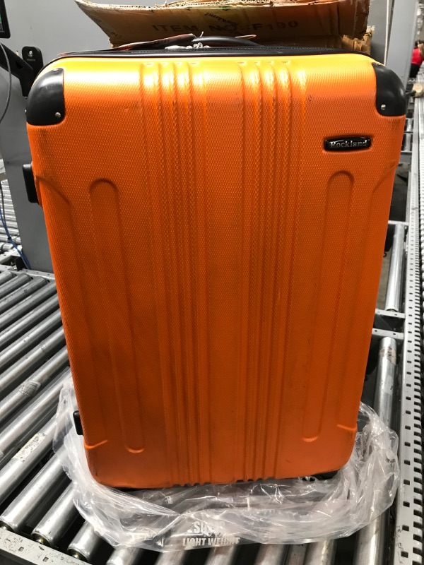 Photo 2 of Rockland London Hardside Spinner Wheel Luggage, Orange, 3-Piece Set (20/24/28) 3-Piece Set (20/24/28) Orange