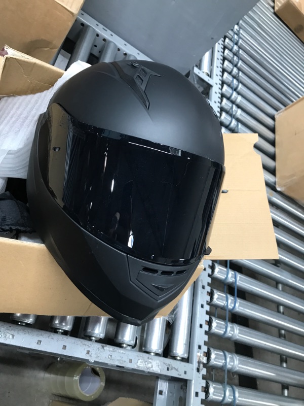 Photo 3 of GLX GX11 Compact Lightweight Full Face Motorcycle Street Bike Helmet with Extra Tinted Visor DOT Approved (Matte Black, Medium) Matte Black Medium