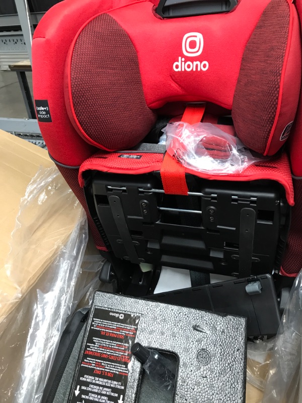 Photo 2 of Diono Radian 3QXT 4-in-1 Rear and Forward Facing Convertible Car Seat, Safe Plus Engineering, 4 Stage Infant Protection, 10 Years 1 Car Seat, Slim Fit 3 Across, Red Cherry Red Cherry QXT