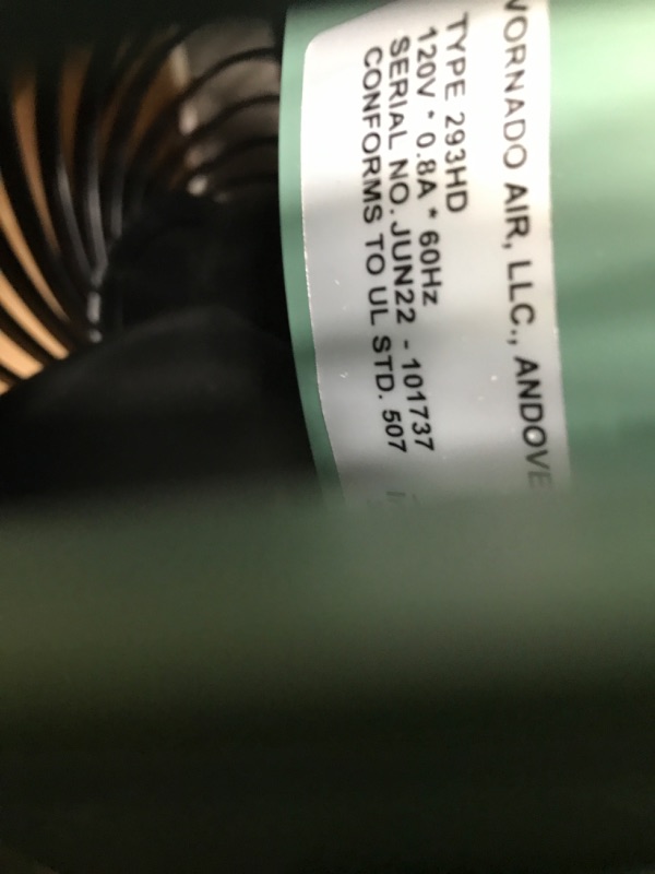 Photo 4 of ****PARTS ONLY***Vornado 293 Large Heavy Duty Air Circulator Shop Fan, Green Green Fan