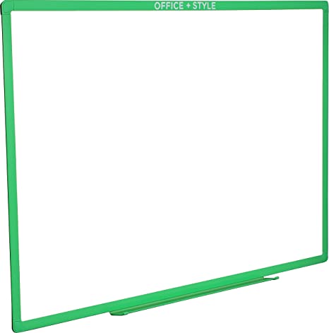 Photo 1 of Office Style Large Magnetic Dry Erase Board Wall Mounted Durable Aluminum Frame with Pen Tray, Green, 24"x36" (OS-2436WBGREEN)
