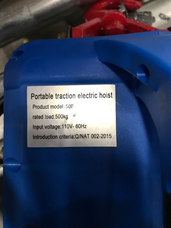 Photo 4 of ***TESTED/ POWERS ON***Electric Hoists, 500KG/1100LB Lifting Capability, 7.6M/25FT Lifting Height, with Wireless Remote Control, Portable Household Winch 110V