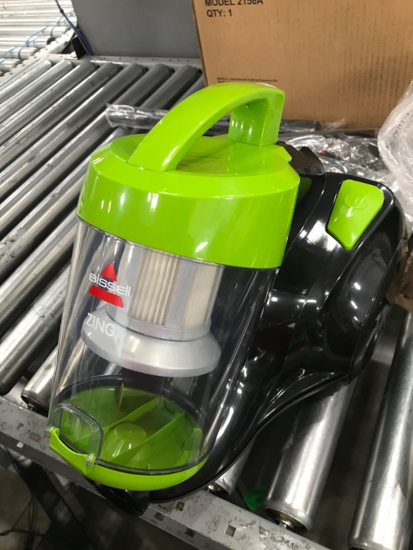 Photo 2 of *** USED *** ** TESTED POWERED ON ** BISSELL Zing Lightweight, Bagless Canister Vacuum, 2156A Black/Citrus Lime Zing Canister