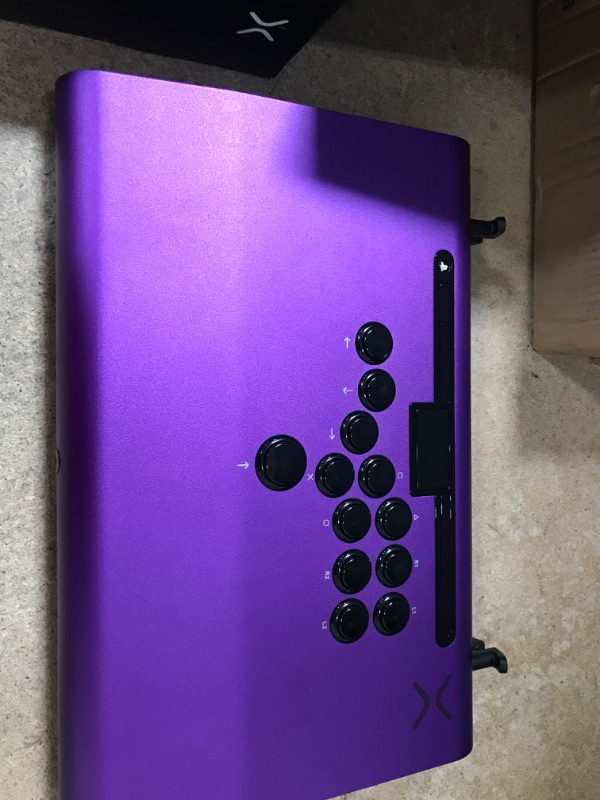 Photo 3 of Victrix Pro FS-12 Playstation Fight Stick for PS5, PS4, PC, Durable Aluminum, Tournament Grade 12-Button Sanwa Denshi, Ergonomic Detachable Joystick, Lockable Control Bar for PS5 Fighting Games (Purple)