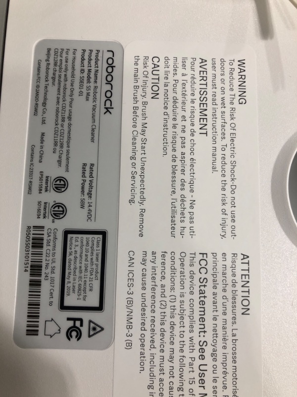 Photo 6 of **TESTED** roborock S5 MAX Robot Vacuum and Mop, Self-Charging Robotic Vacuum Cleaner, Lidar Navigation, Selective Room Cleaning, No-mop Zones, 2000Pa Powerful Suction, 180min Runtime, Works with Alexa(White)
