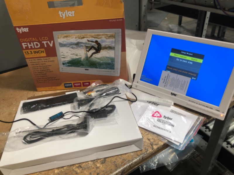 Photo 2 of **BRAND NEW** Tyler 13.3” Portable TV LCD Monitor 1080P Rechargeable Lithium Battery Operated, 3 Antenna, HDMI, SD, USB, RCA, FM Radio, Digital Tuner, AV Inputs, AC/DC, TV Stand & Remote Control For Kids Car Travel
