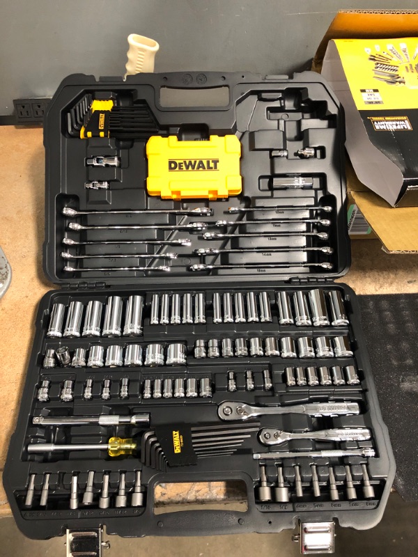 Photo 2 of **NEW** DEWALT Mechanics Tools Kit and Socket Set, 142-Piece, 1/4 & 3/8" Drive, MM/SAE (DWMT73802) 142 PC Tools Kit & Socket