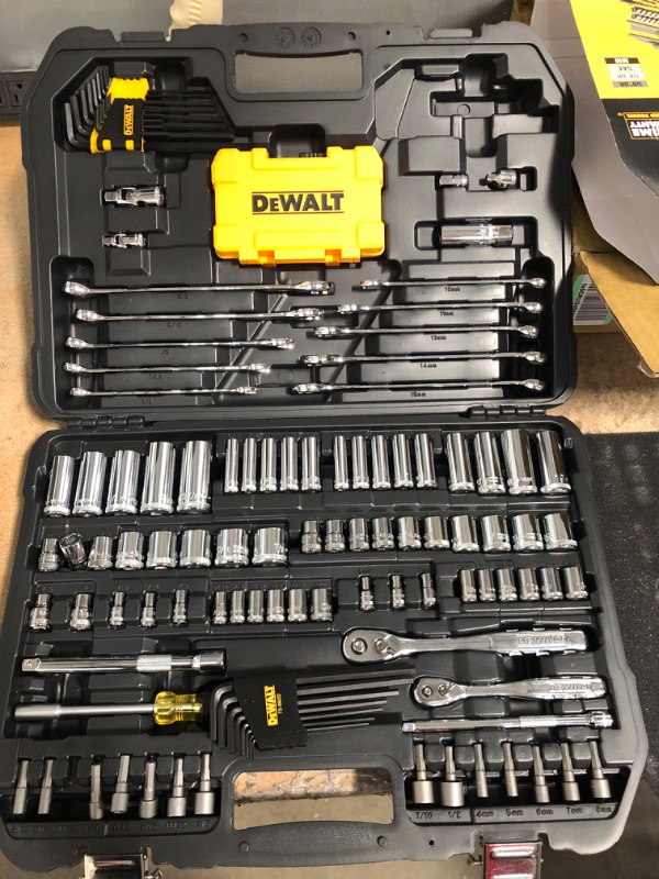 Photo 3 of **NEW** DEWALT Mechanics Tools Kit and Socket Set, 142-Piece, 1/4 & 3/8" Drive, MM/SAE (DWMT73802) 142 PC Tools Kit & Socket