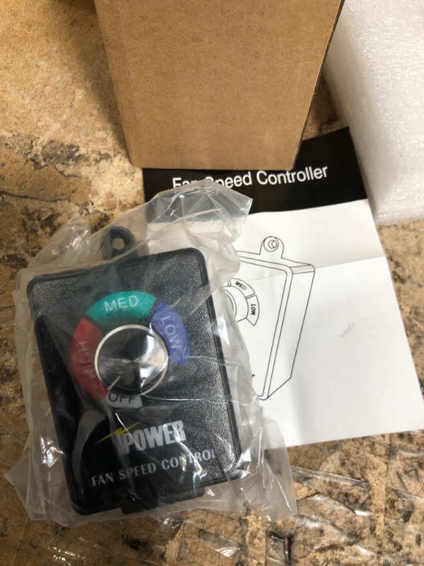 Photo 1 of iPower Variable Fan Speed Controller Adjuster Cordless for Duct Inline Exhaust Vent Blower, HVAC, 350W, 1 Pack
