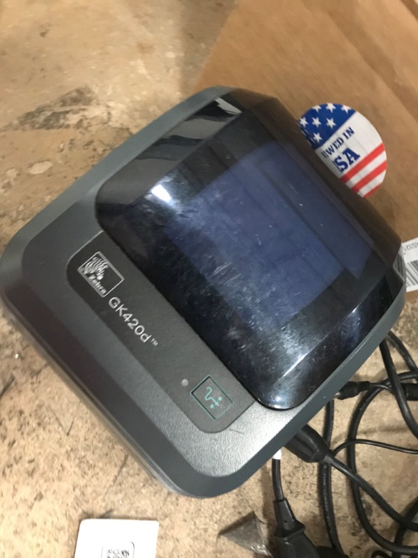 Photo 3 of used item
\zebra - gk420d direct thermal desktop printer for labels, receipts, barcodes, tags, and wrist bands - print width of 4 in - usb